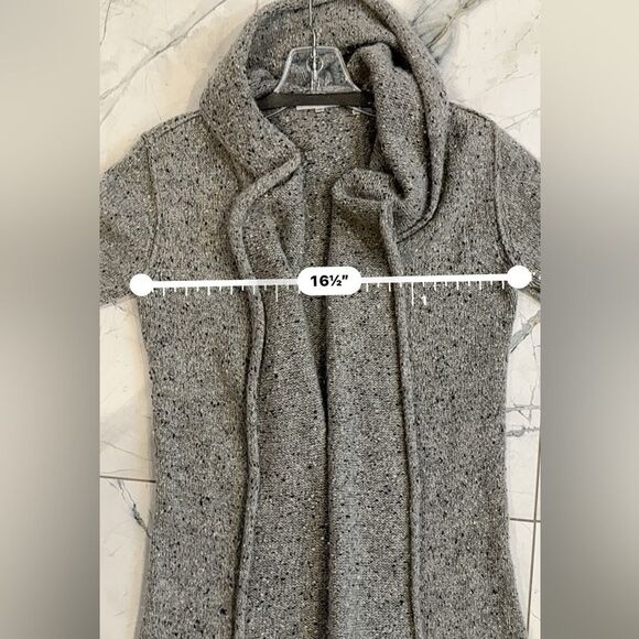 Vince | xs | grey 100% cashmere open front hooded long cardigan - Picture 8 of 9